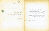 Huwelijksaankondiging M.A. MG en J. Ramaer (1883)